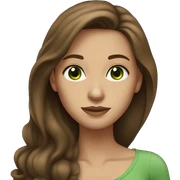 woman with long brown hair green eyes sticker