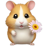 Hamster with flower sticker