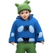 boy in hat with car sticker