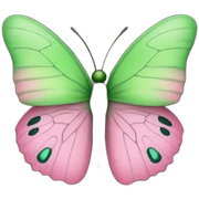 pink and green butterfly sticker