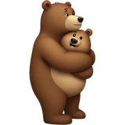 chubby girl bear hugging chubby brown bear  sticker