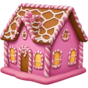 A pink gingerbread house sticker