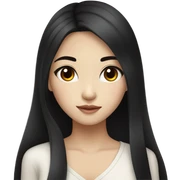 Beautiful girl,Black hair,long hair,Black eyes,Korean sticker