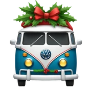 Christmas Volkswagen bus sticker