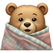 bear cozy in blanket sticker