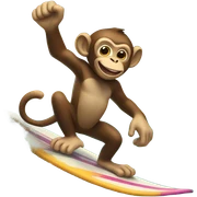 Monkey surfing  sticker