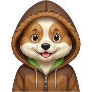 Dog wearing hoodie sticker