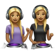 two girls djing sticker