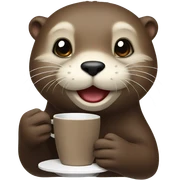otter with coffee sticker