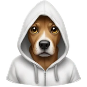 Dog wearing hoodie sticker