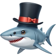 Shark with a top hat sticker