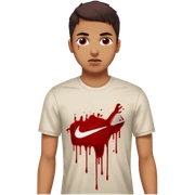 Ragazzo con la maglia della Nike e fighissimo con sangue addosso che dice Gabriele è il migliore! sticker