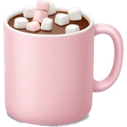 Light Pink mug of hot chocolate with marshmallows  sticker