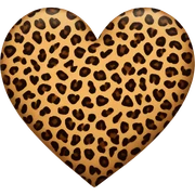 Leopard print heart sticker