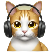 cat wearing headphones sticker