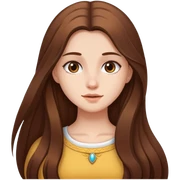 White girl with long brown hair sticker