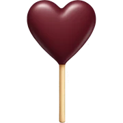 Burgundy heart lollipop sticker
