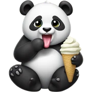 Panda eating ice cream sticker