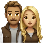 Couple brune et blond sticker