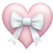 Pastel pink heart with white bow sticker