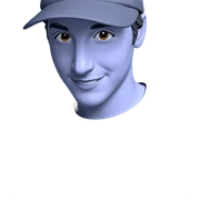 smiling boy in baseball cap sticker