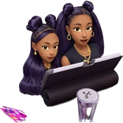 girls with elegant hair and jewelry sticker