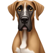A brown great dane with a black nose sitting  sticker