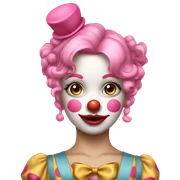 Pretty pink clown girl bows  sticker