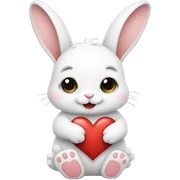 Bunny holding heart sticker
