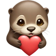 otter holding heart sticker
