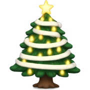 A cozy Christmas tree with white lights sticker