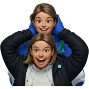 smiling duo with playful vibes sticker