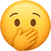 yellow face with hand over mouth emoji, digital illustration, no background sticker