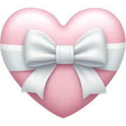 Pastel pink heart with white bow sticker