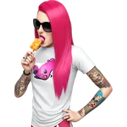 girl with popsicle and tattoos sticker