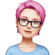 female, light blue shirt, short light-brown hair sticker