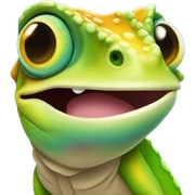 smile chameleon face sticker