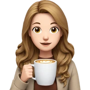 smiling girl with coffee mug sticker