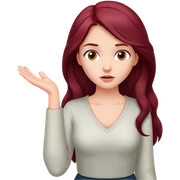 Beautiful long burgundy haired girl, shrugging shoulders sticker