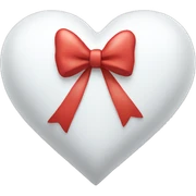 White heart with bow sticker