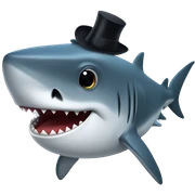 Shark with a top hat sticker