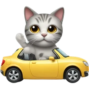 Cat with car sticker