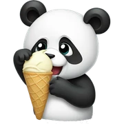 Panda eating ice cream sticker