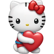 hello kitty holding heart sticker
