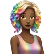 Posh-Girl-with-raibow-hair sticker