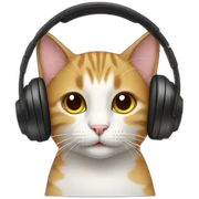 cat with headphones  sticker