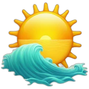 Sun with sea sticker