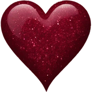 Burgundy heart glitter sticker