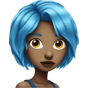 Mad blue hair girl sticker