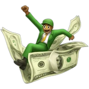 dinero volando sticker